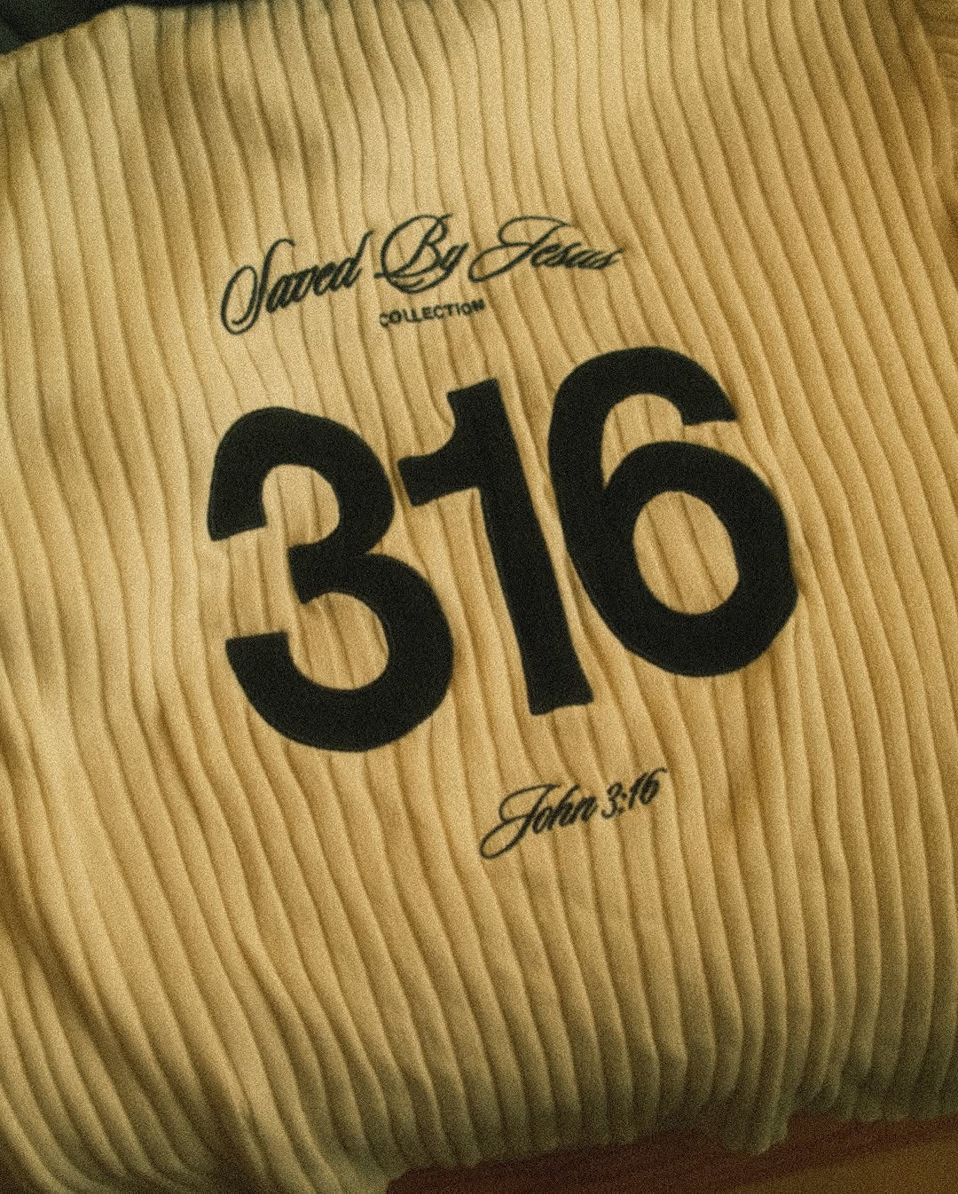 "SAVED BY JESUS" - IVORY KNIT POLO