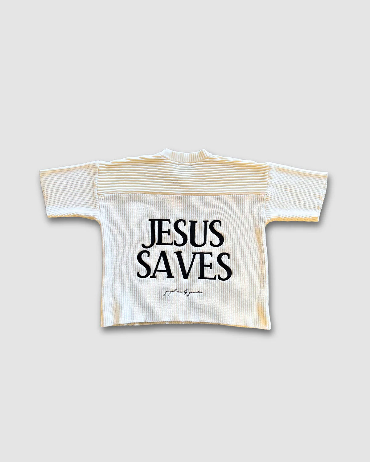 "SAVED BY JESUS" -  KNIT JERSEY