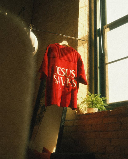 "SAVED BY JESUS" -  KNIT JERSEY