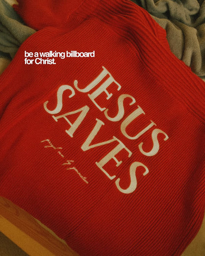 "SAVED BY JESUS" -  KNIT JERSEY