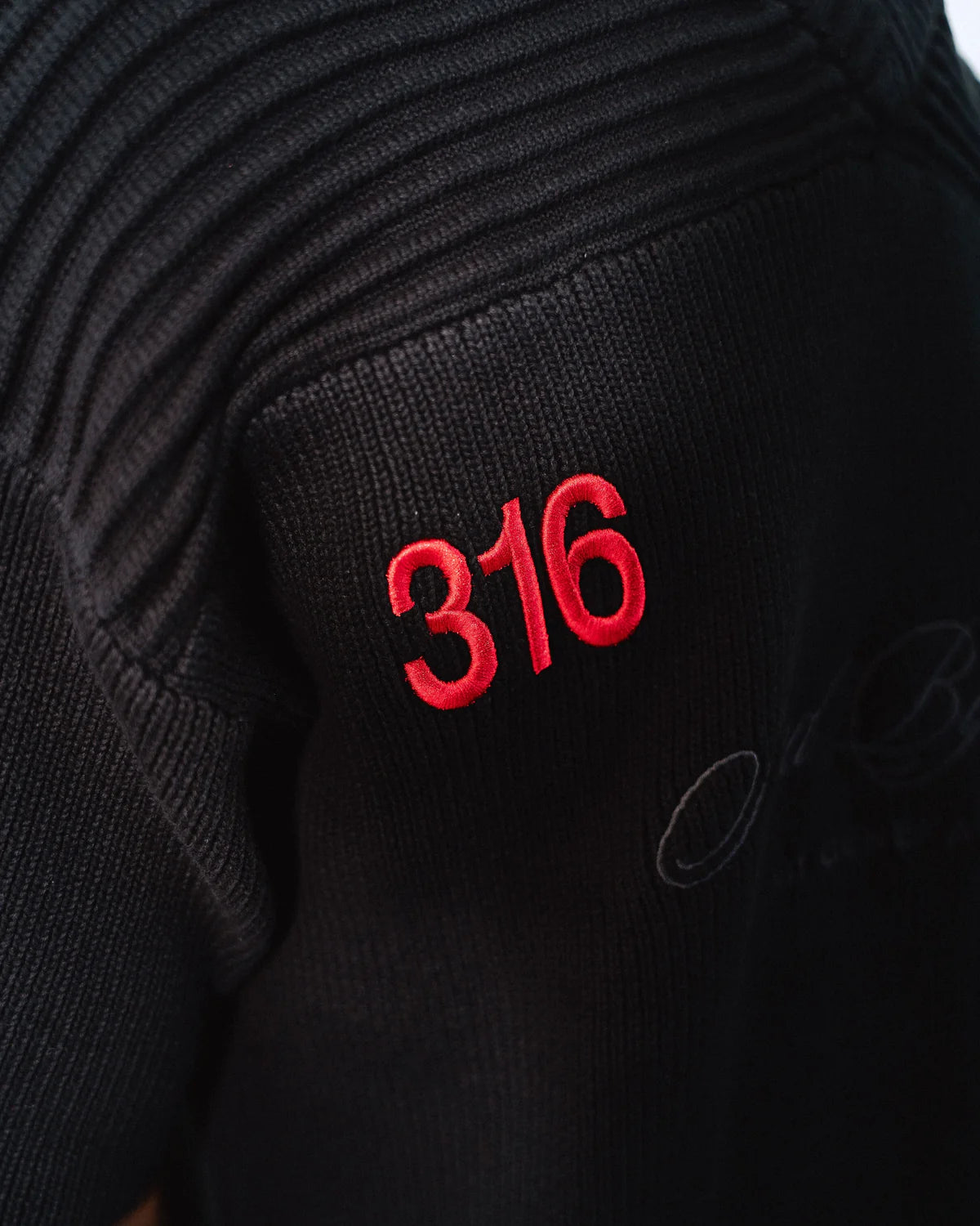 "SAVED BY JESUS" - BLACK KNIT JERSEY