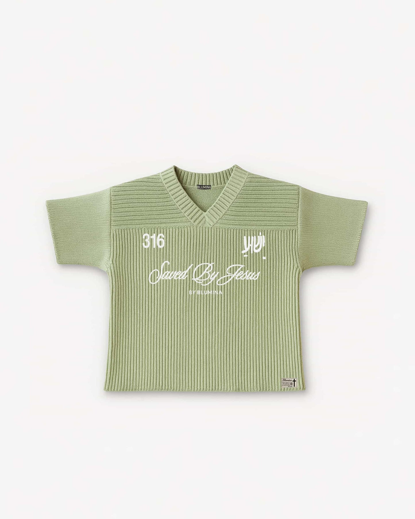 "SAVED BY JESUS" -  MATCHA KNIT JERSEY