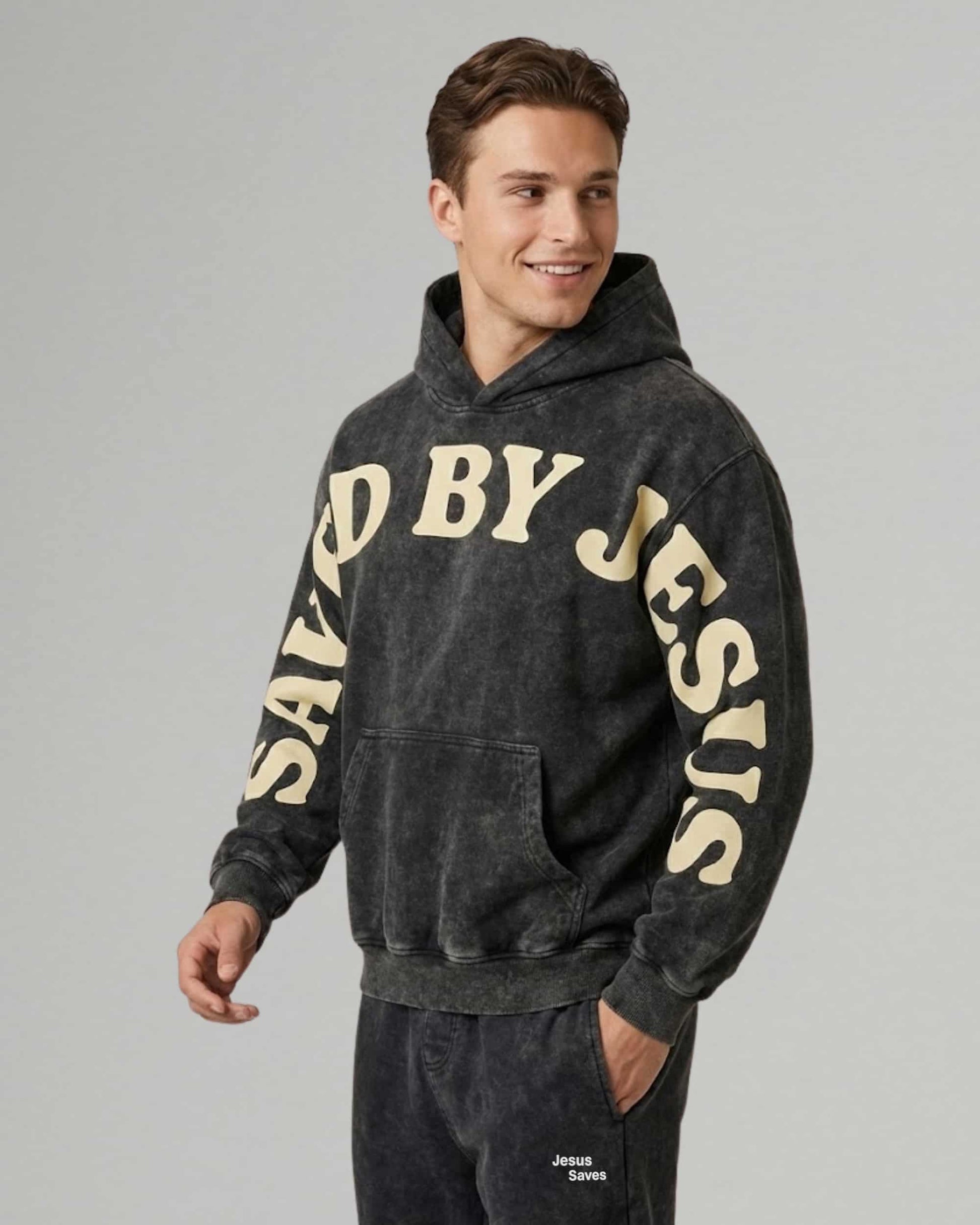 COFFEE - SAVED BY JESUS HOODIE BLUMINA